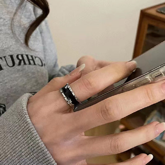 Modern Black Ring