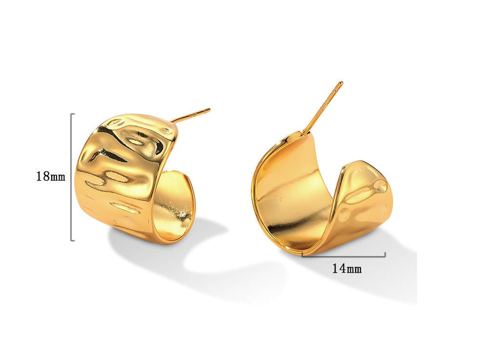 925 Silver Studs With textured crescent shape stud earrings