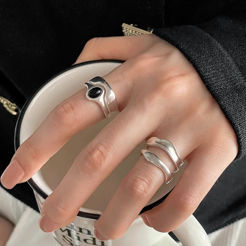 Black Onyx Double Stacking Ring