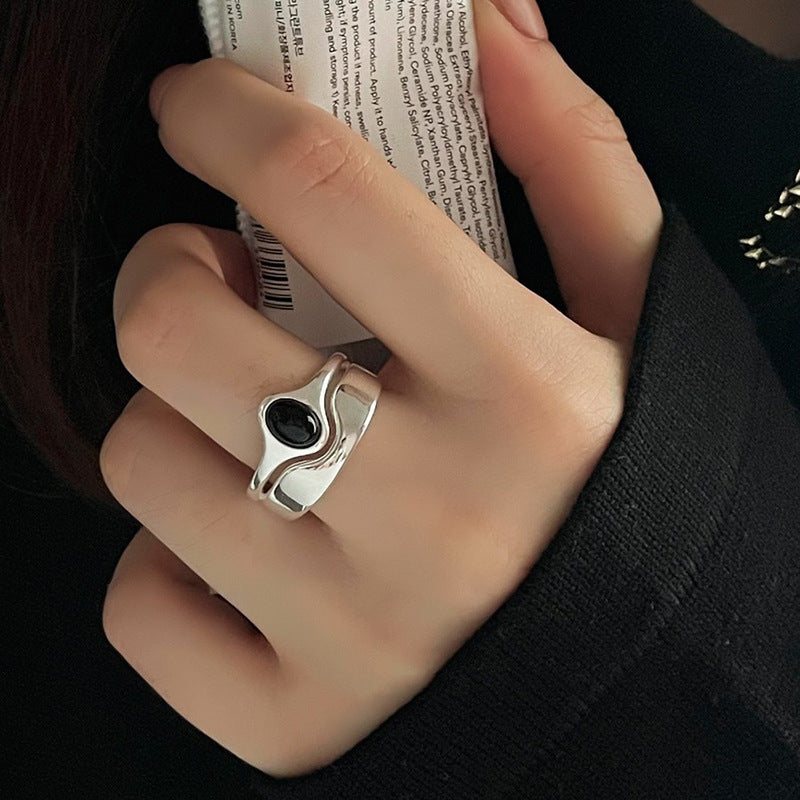 Black Onyx Double Stacking Ring