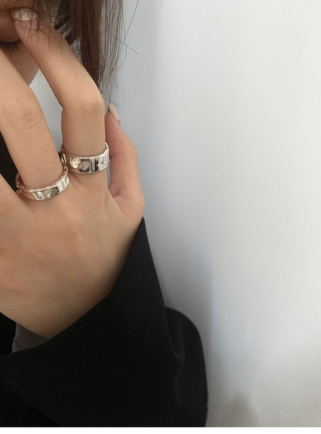 925 silver plated Star light zircon irregular Ring