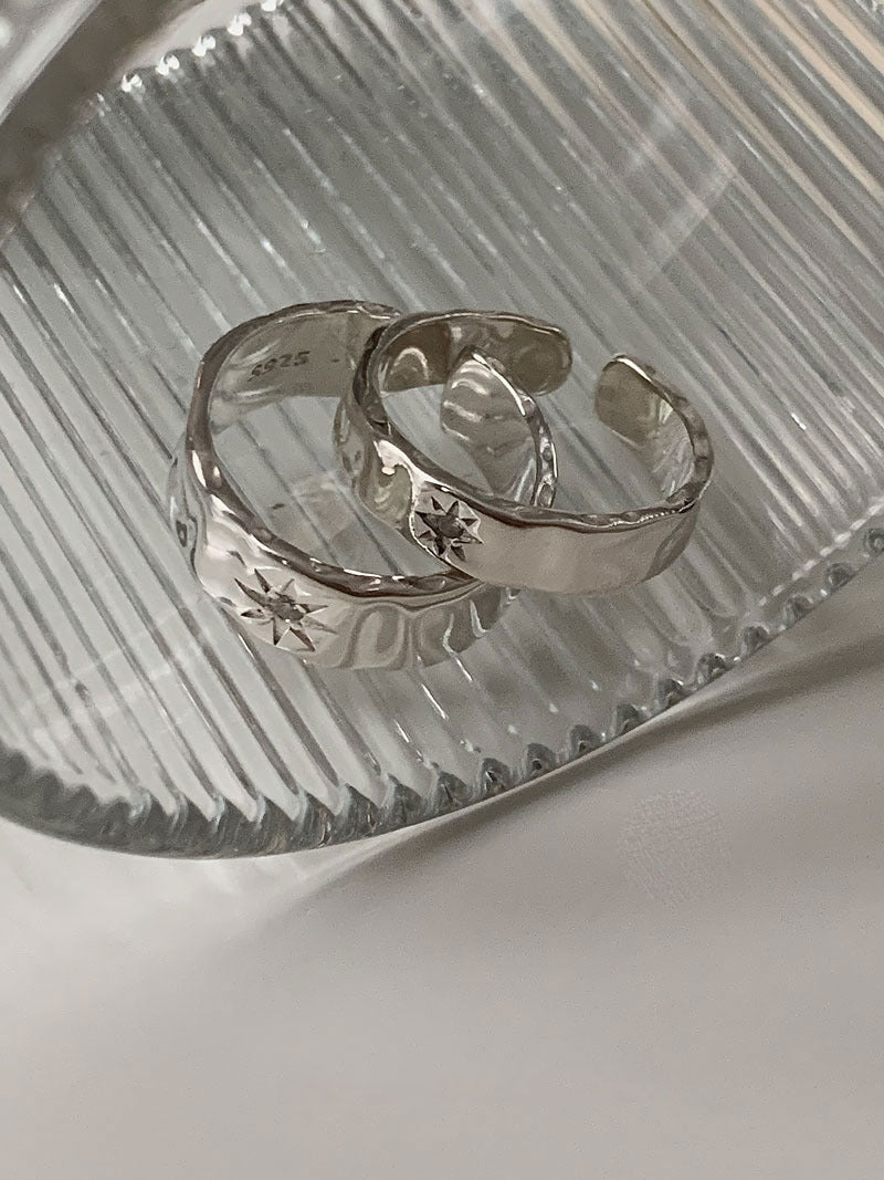 925 silver plated Star light zircon irregular Ring