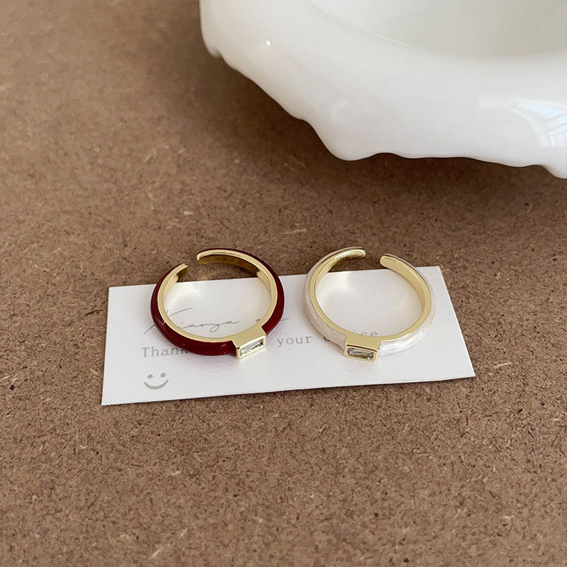 Vintage unique zircon open ring
