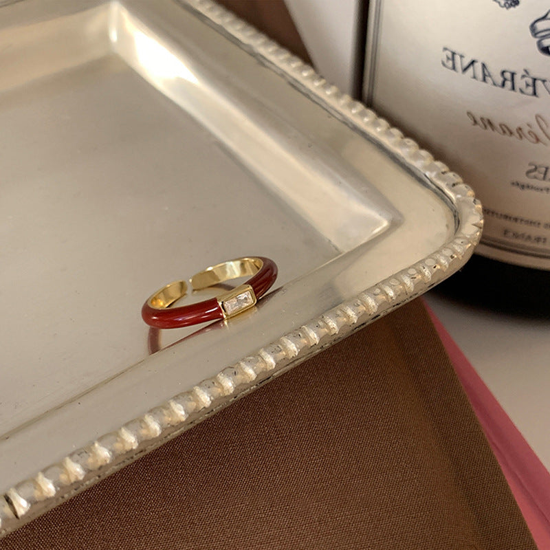 Vintage unique zircon open ring