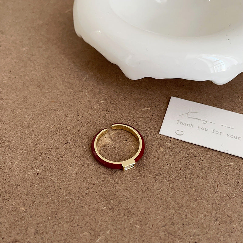Vintage unique zircon open ring