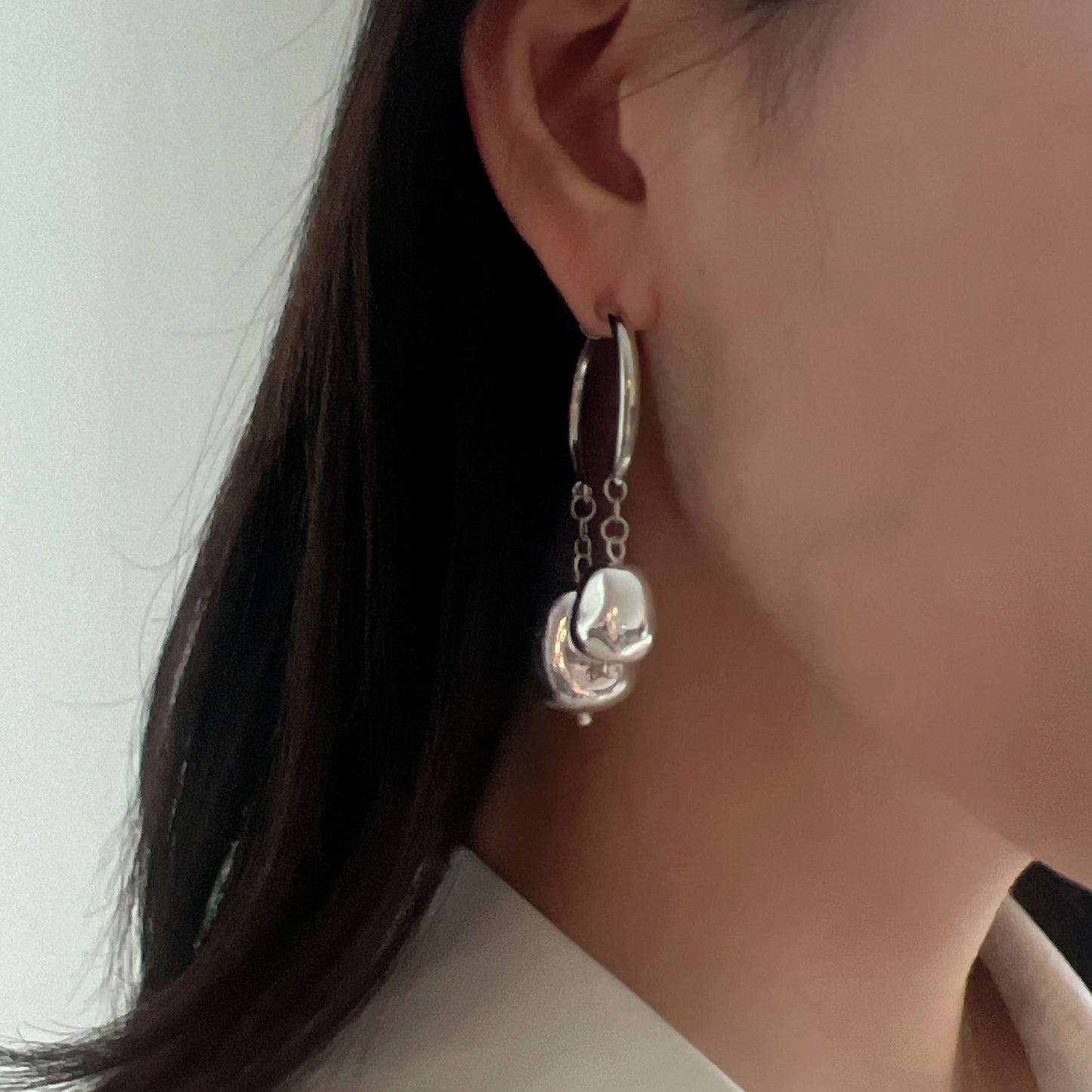 Silver Double Ball Stud Earrings