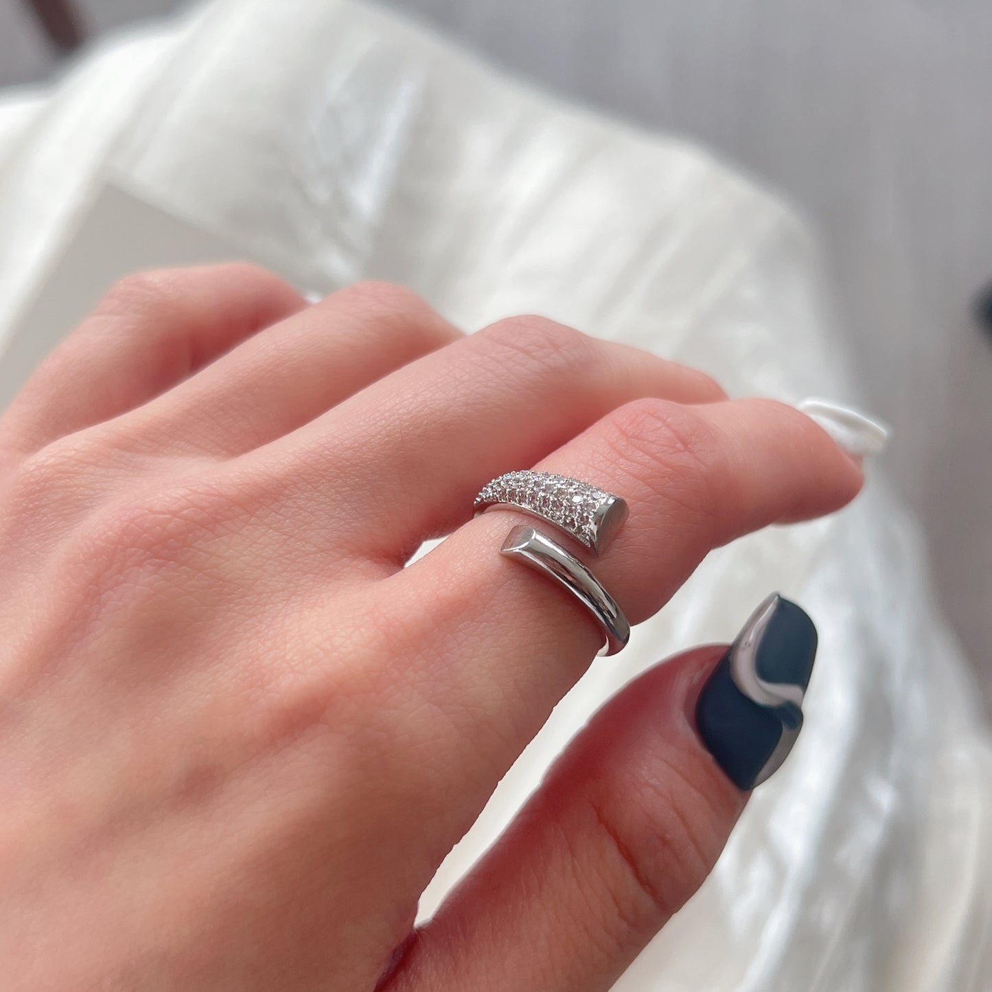 Index Finger Zirconia Open Ring