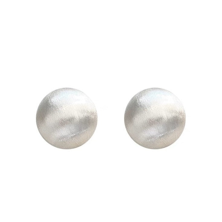 Frosted Cool White Minimalist Earrings