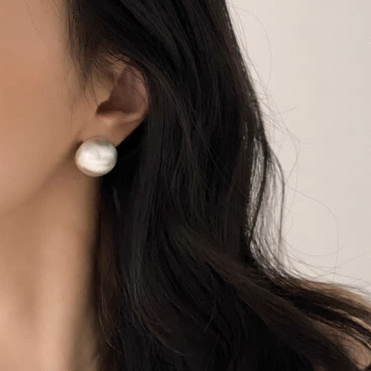 Frosted Cool White Minimalist Earrings