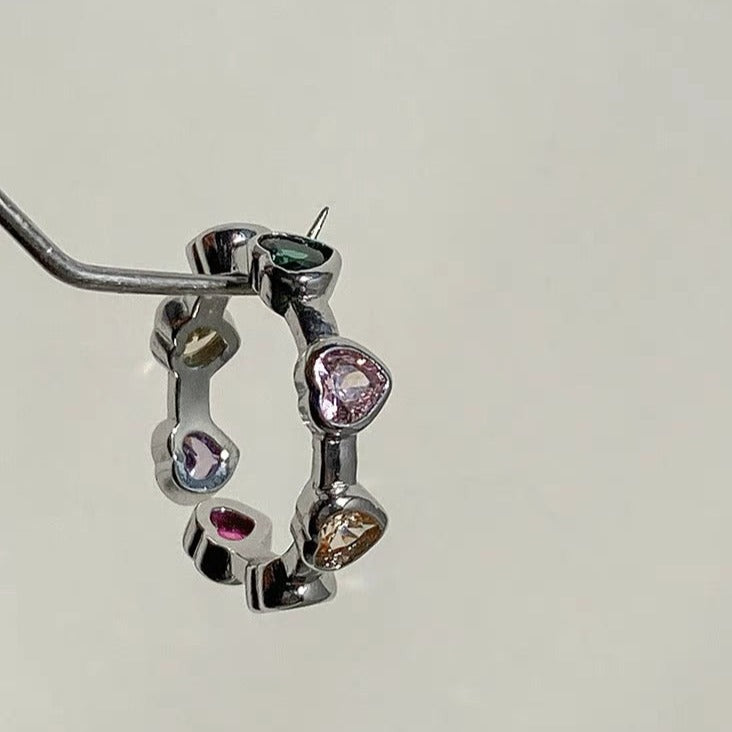 Colorful Hearts Open Ring