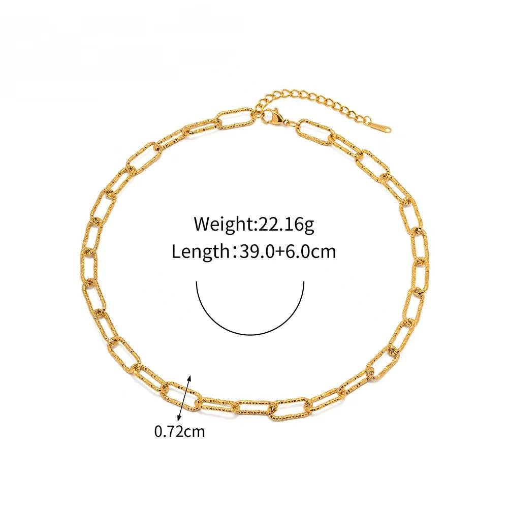 18k gold-plated square chain bracelet & necklaces