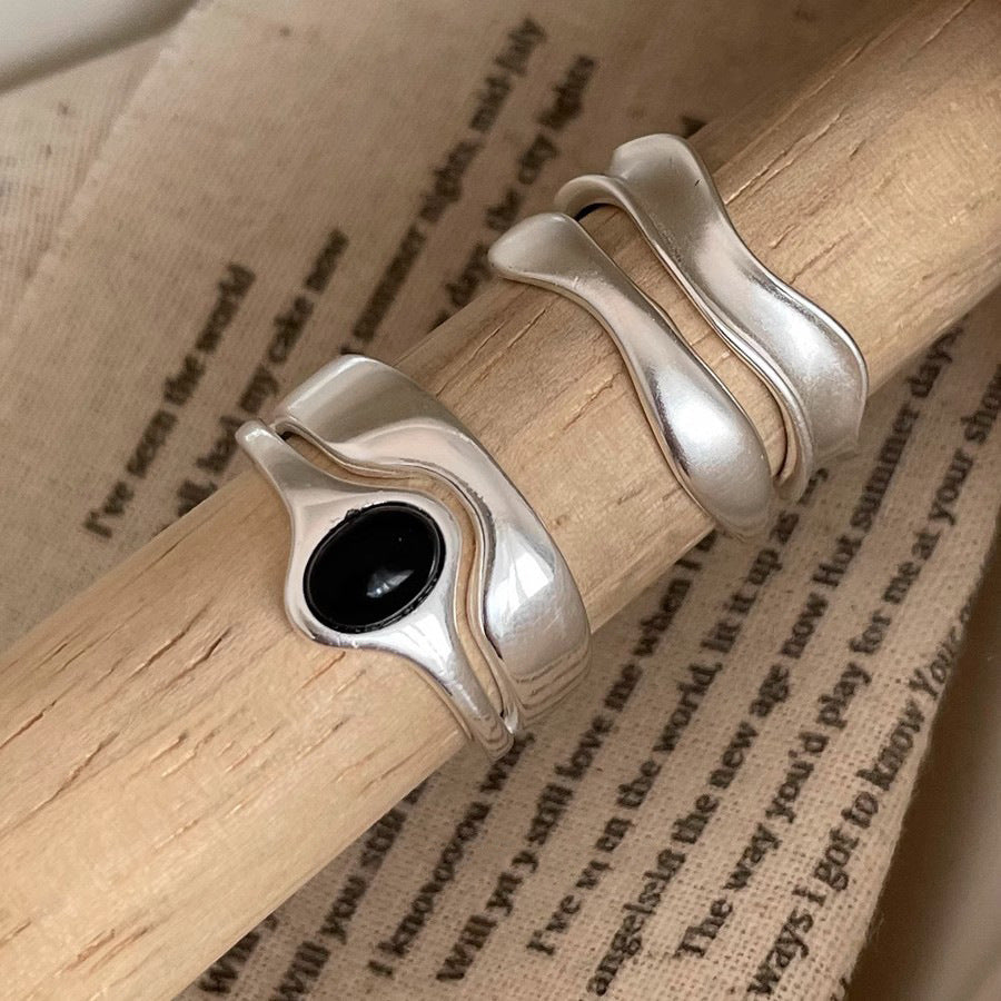Black Onyx Double Stacking Ring