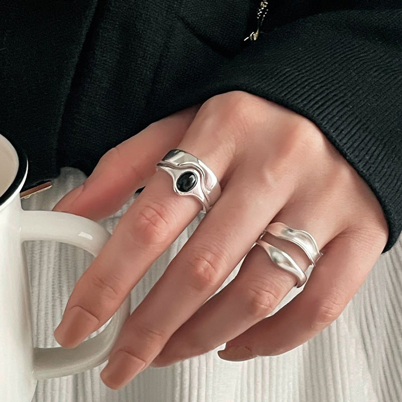 Black Onyx Double Stacking Ring
