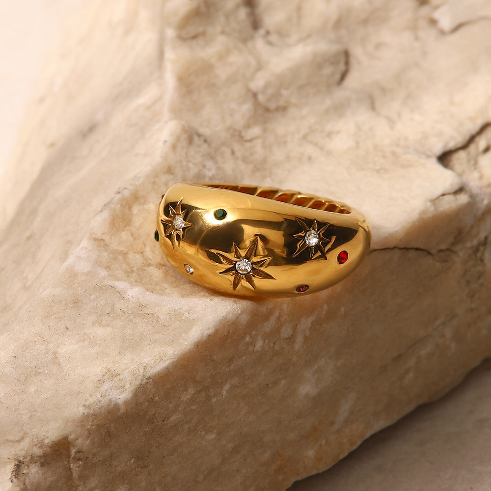 Vintage Star Zirconia Ring - French Style Jewelry
