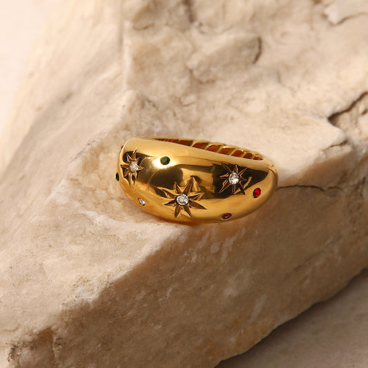 Vintage Star Zirconia Ring - French Style Jewelry