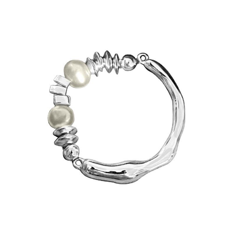 925 Silver  with pearl elastic Index finger ring