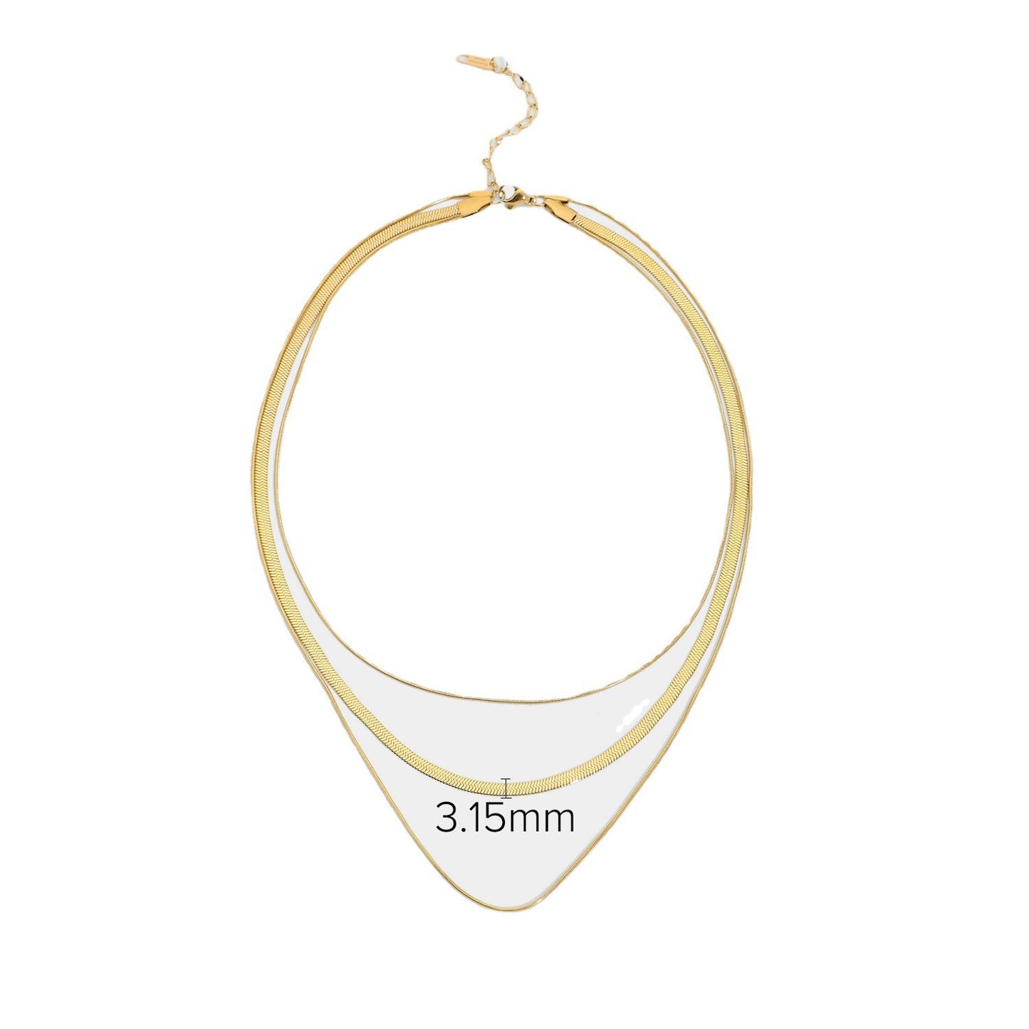 Triple Layer Flat Wide Stacking Necklace