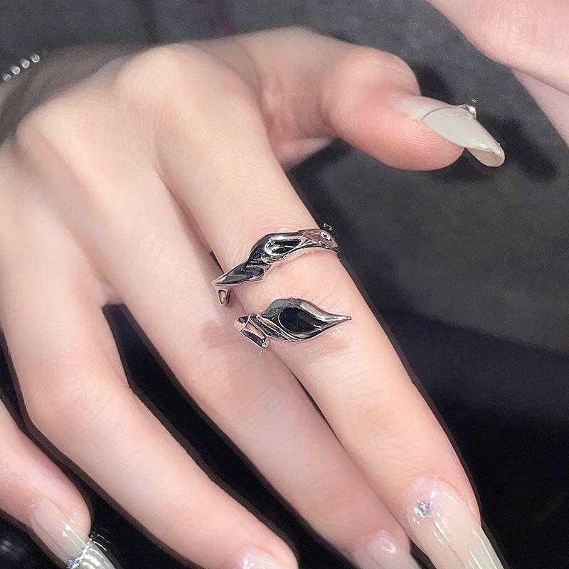 Vintage dark open-ended ring