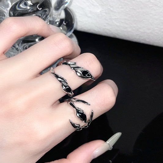 Vintage dark open-ended ring