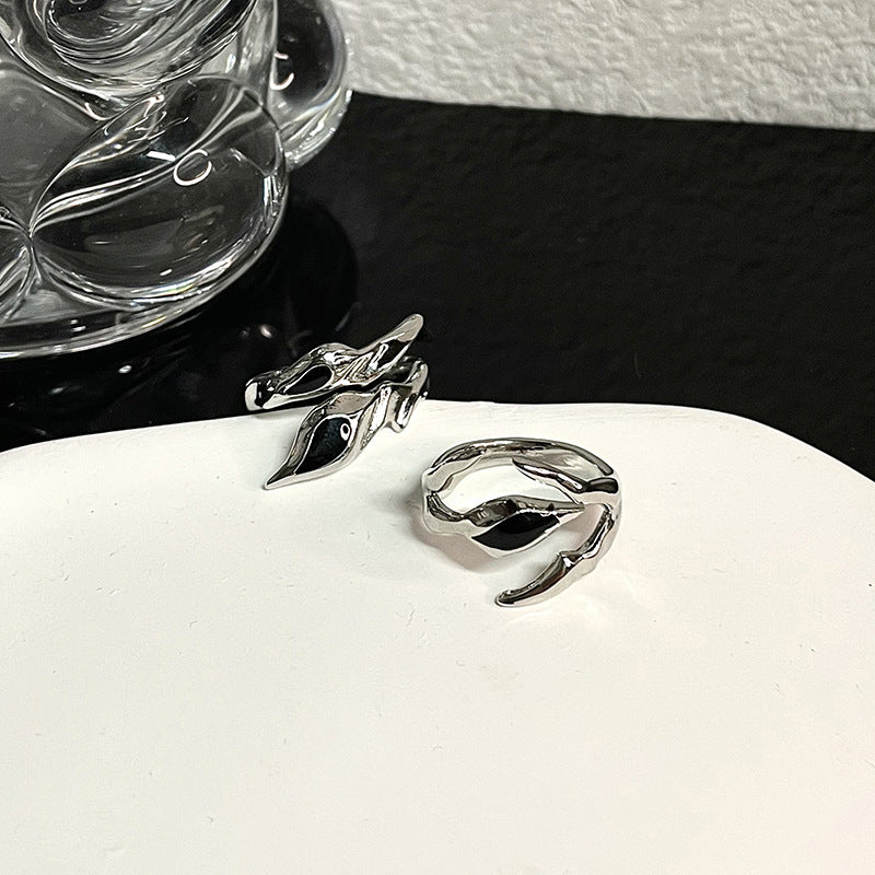 Vintage dark open-ended ring