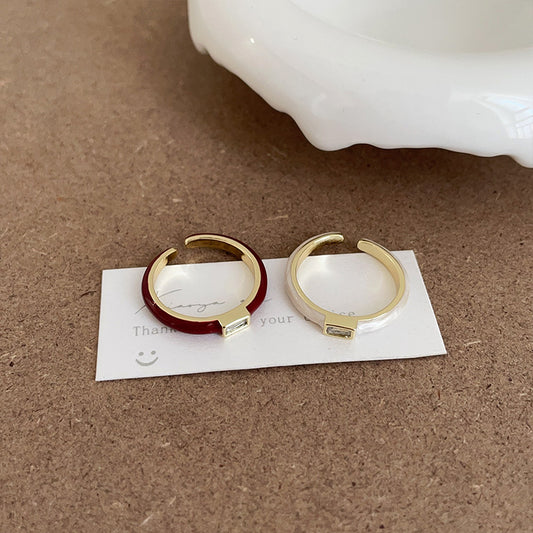 Vintage unique zircon open ring