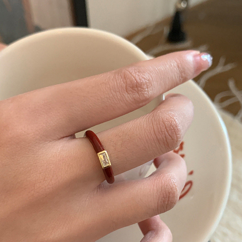 Vintage unique zircon open ring