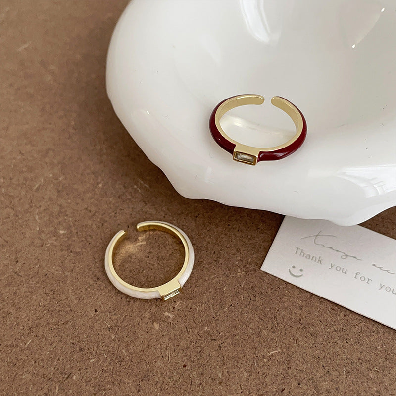 Vintage unique zircon open ring
