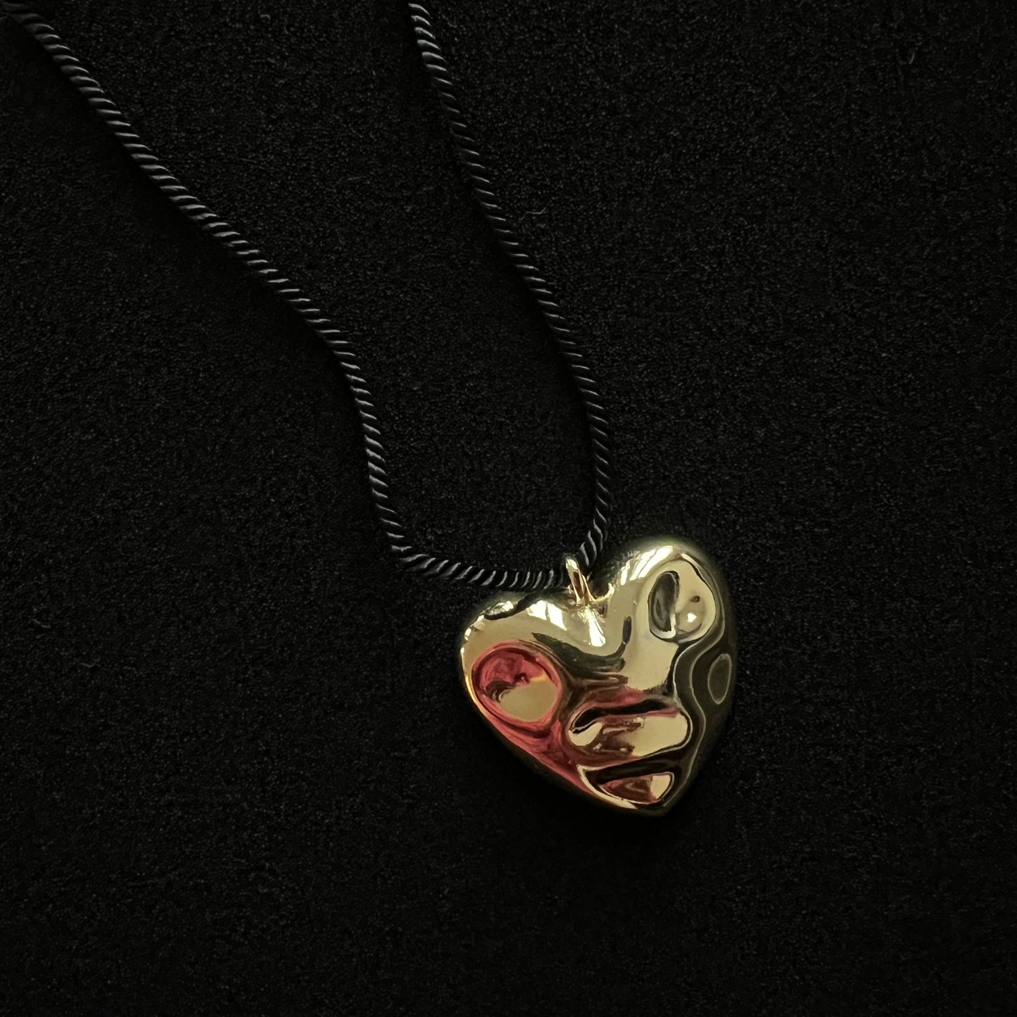 Textured Heart Pendant Necklace