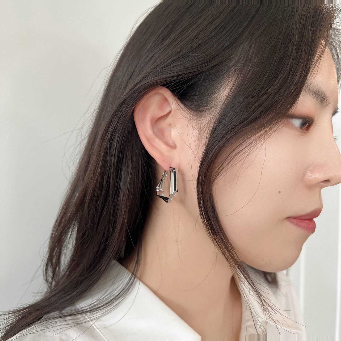 925 Silver Studs With Exaggerated Irregular Geometric Earrings