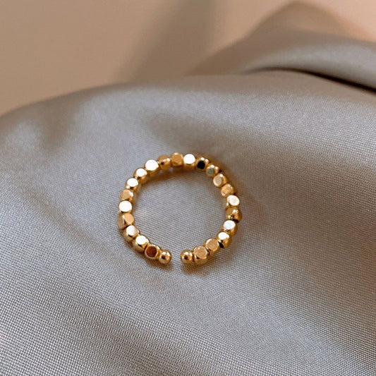 Golden Beads Open Ring