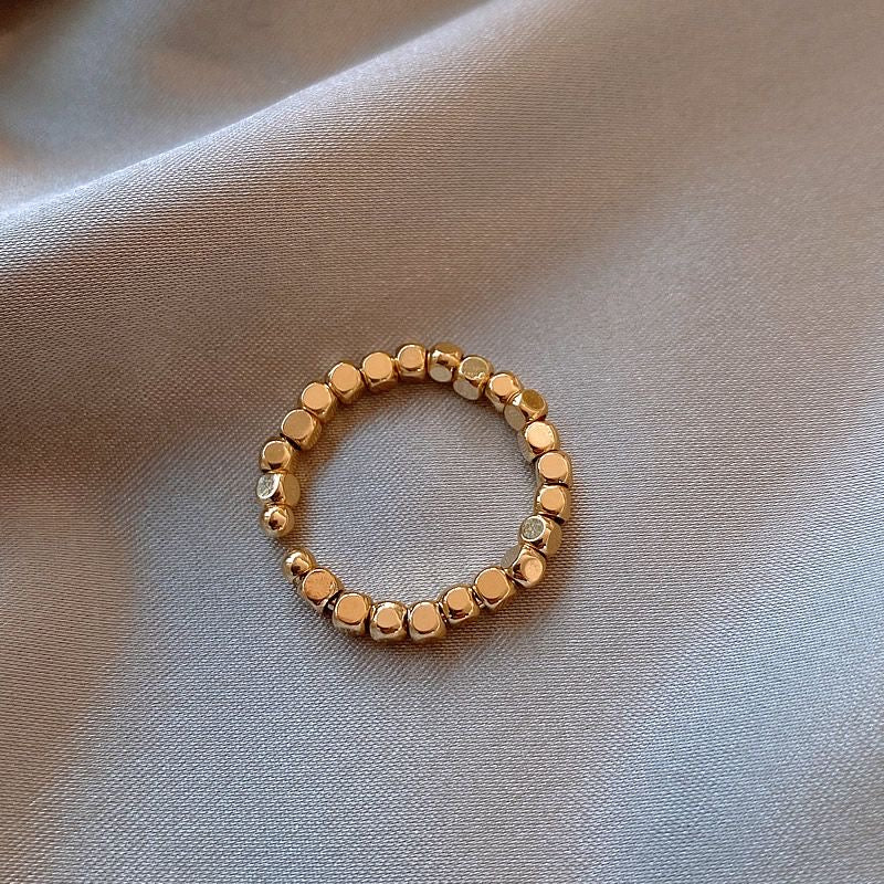 Golden Beads Open Ring