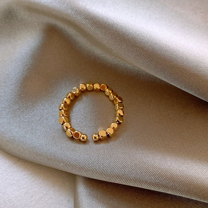 Golden Beads Open Ring