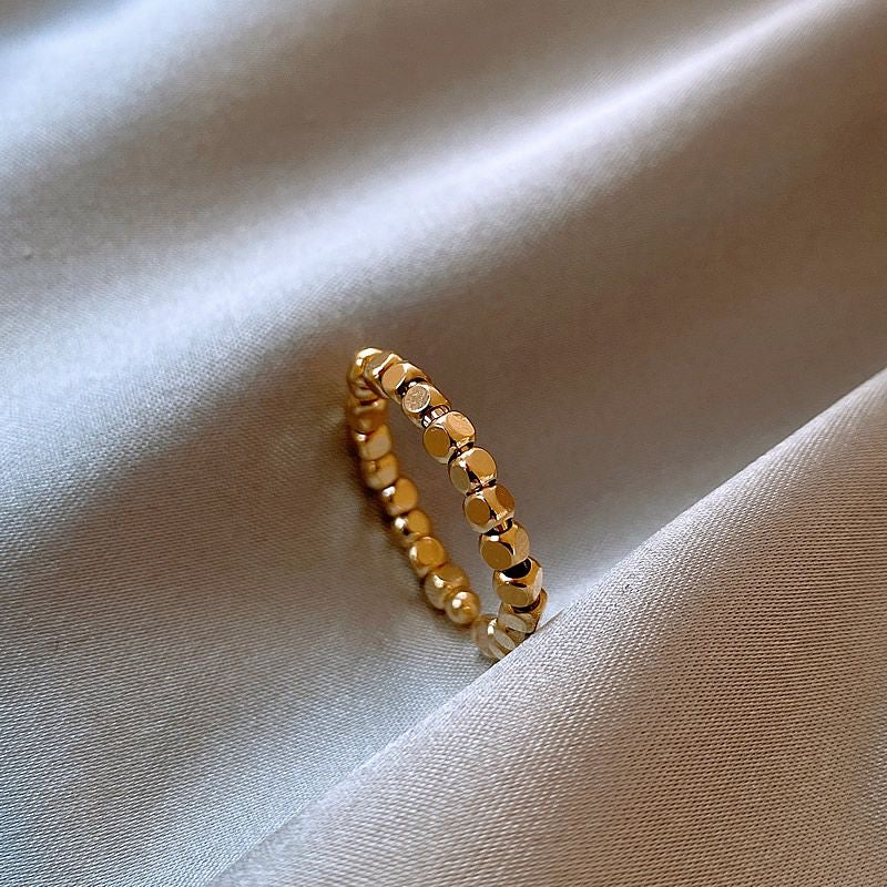 Golden Beads Open Ring