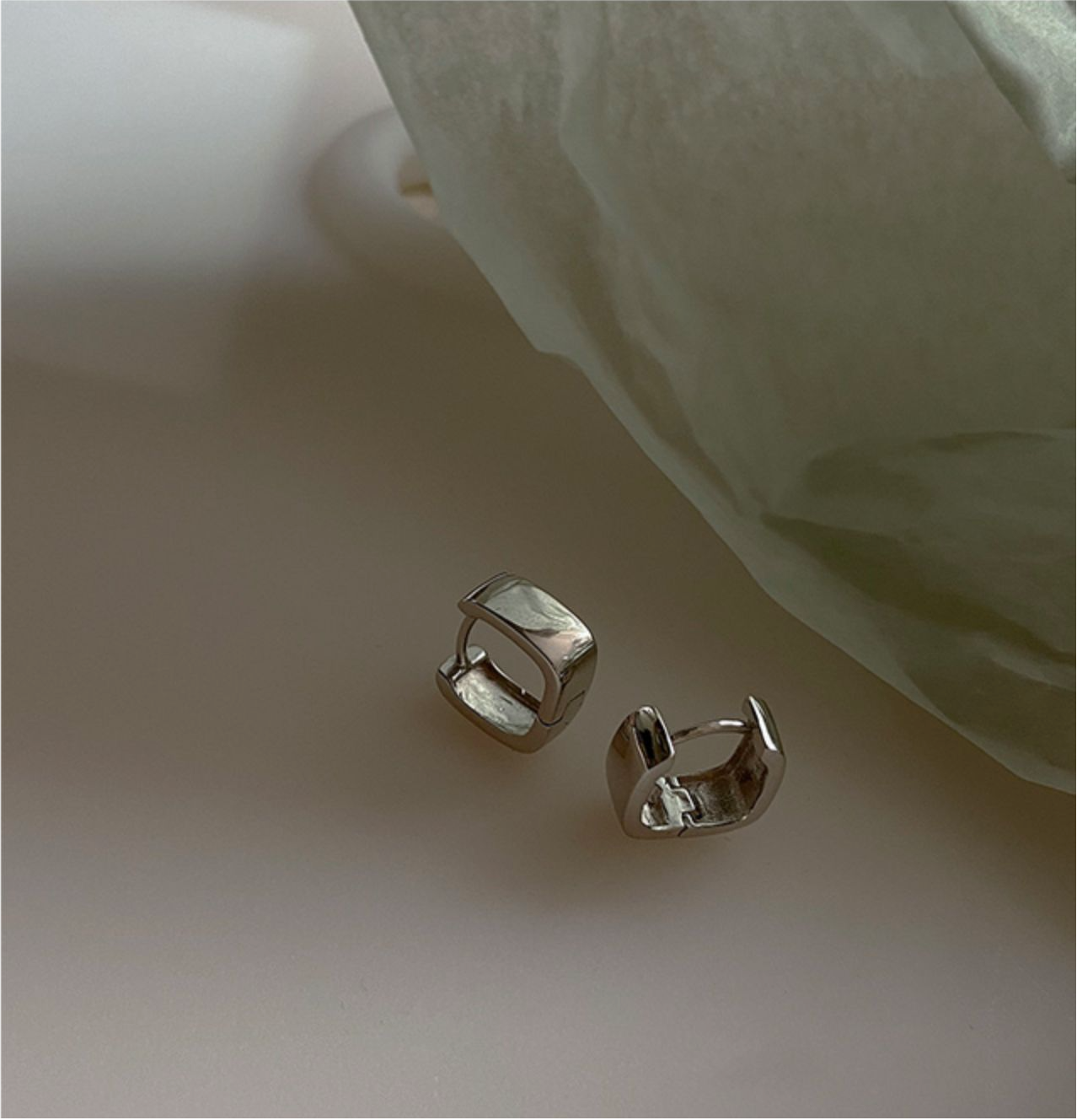 Silver Square Clip-on Earrings