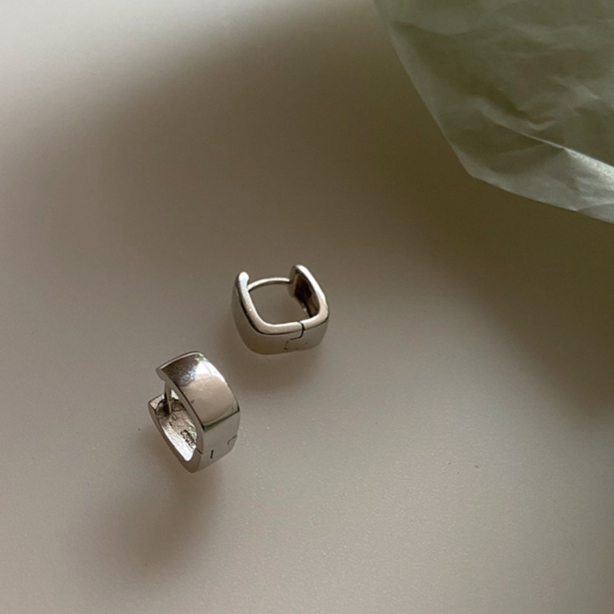Silver Square Clip-on Earrings