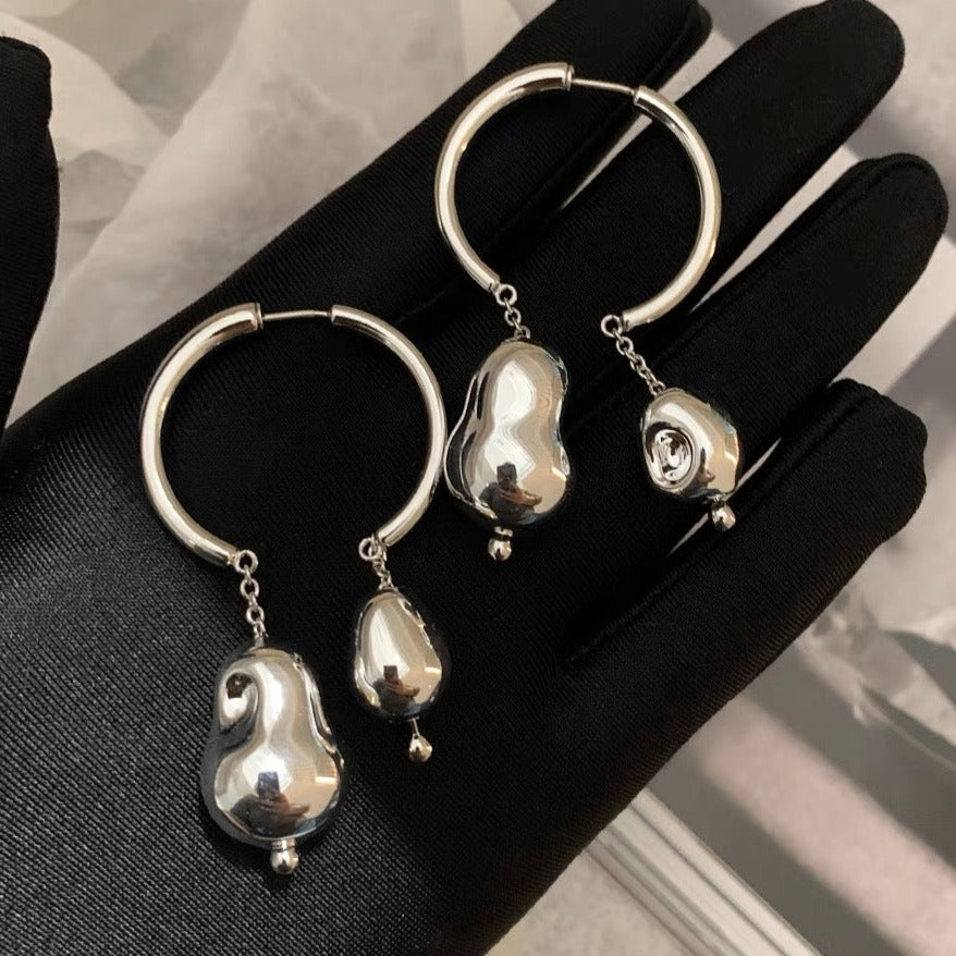 Silver Double Ball Stud Earrings