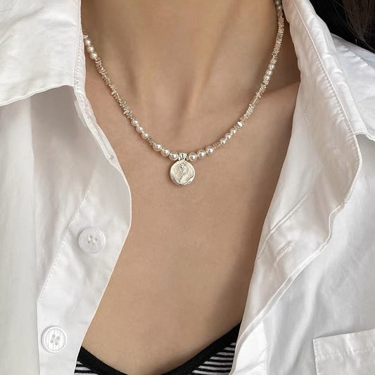 Pearl Enamel Collarbone Chain