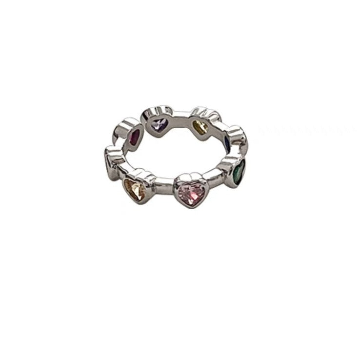 Colorful Hearts Open Ring