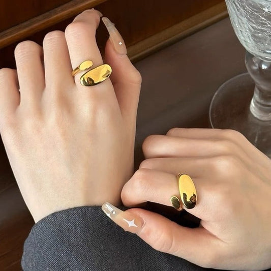 Gold Plated Modern Open Ring