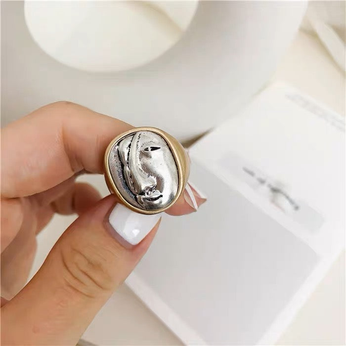 925 Silver  Artistic Face Ring