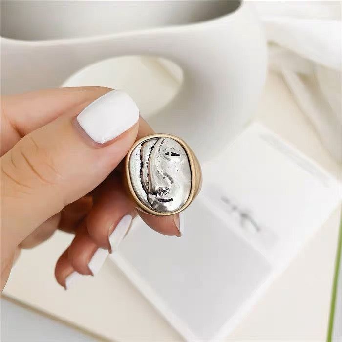 925 Silver  Artistic Face Ring