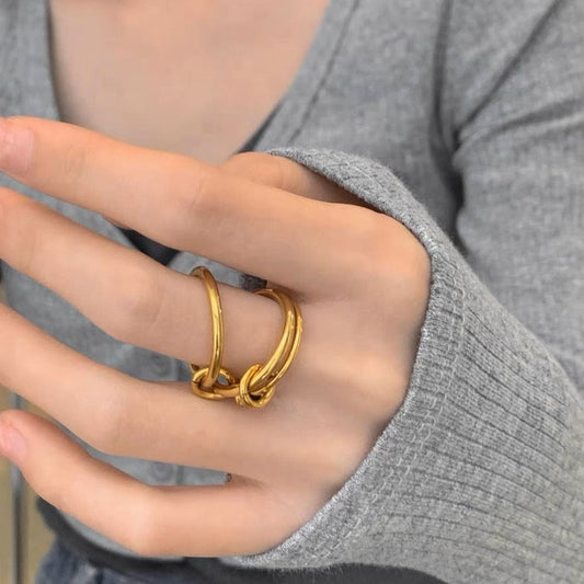 Layered Knots Wrap Ring